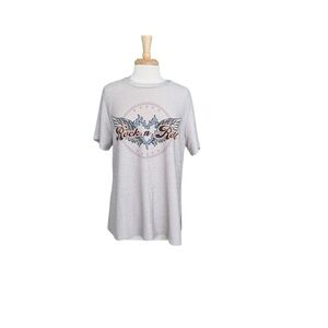 ARULA Light Pink & Silver Graphic Tee Size Large